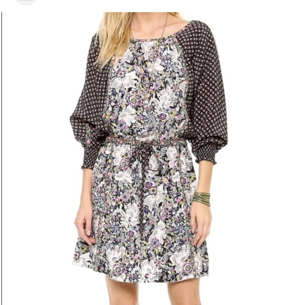 Juicy Couture 2 Floral Patterned Dress with Black Accents